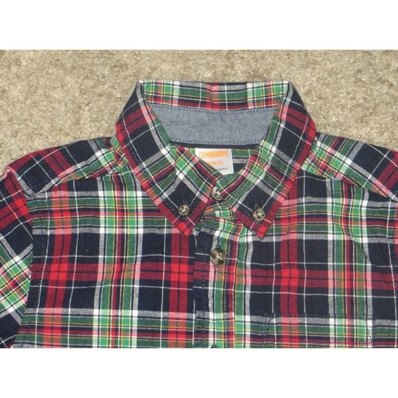 Gymboree Holiday Shop Plaid Shirt Size XS 4 - Picture 2 of 4